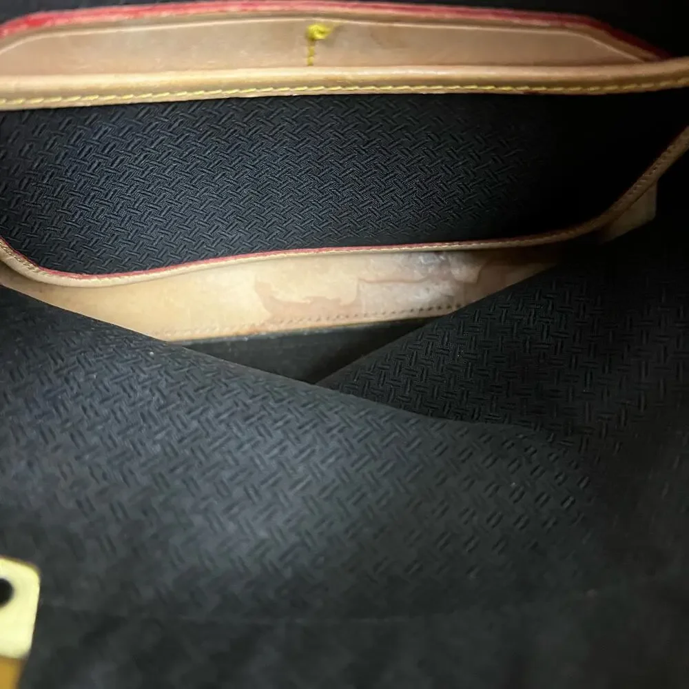 Vintage Dooney & Bourke Bag Vintage Cabrio Perforated Leather Black Tan Tote M - Picture 13 of 16